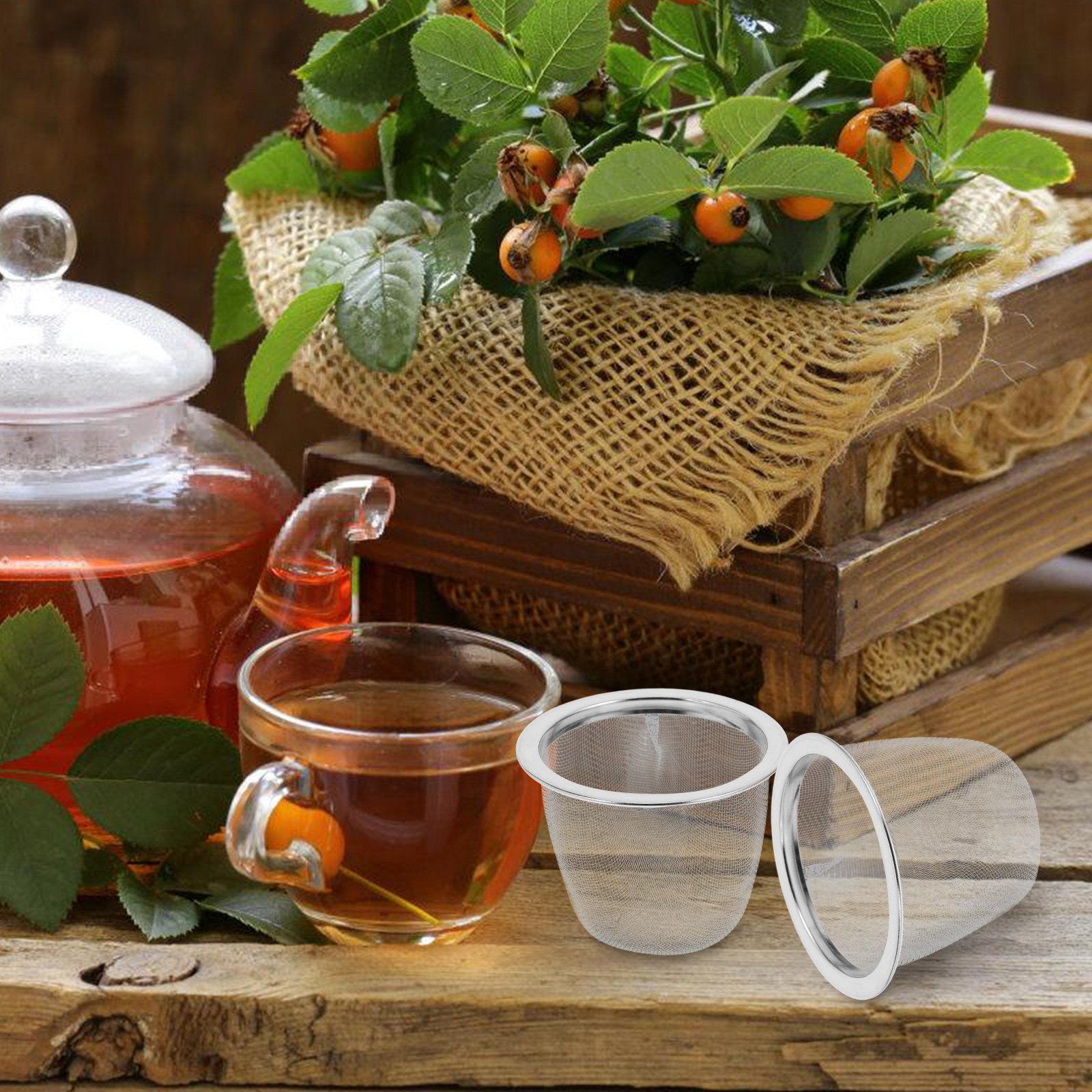 

2Pcs Tea Infuser Strainers Stainless Steel Mesh Filters for Loose Tea Brewing Basket Pot Filter Replacement Teapot Strainers 6.4X6.4X4.3CM