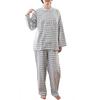 Cotton Pajamas Long Long Full Button Size Gray Gingham Hollow [Kokoroya Anminkan] Women's 100% [Hotel-Quality 5-Star Pajamas] Women's Sleeves, Pants,