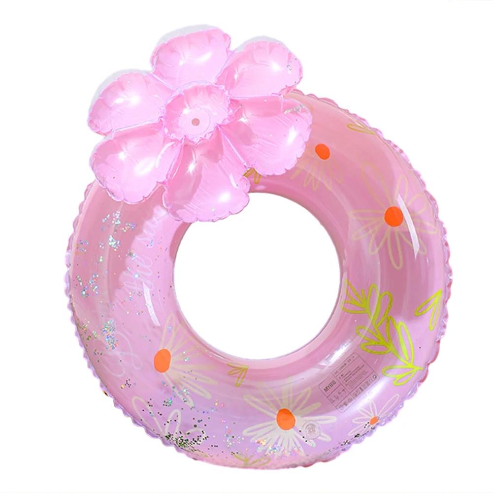 Swimming Ring Swim Circle with Daisy Decor Pool Foats Adult Kids Inflatable Pool Tube Giant Float Boys Girl Water Toy Swim Laps