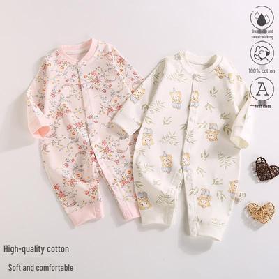 2025 New Pure Cotton Baby Jumpsuit for Spring, Autumn, and Winter - Newborn Toddler Inner Wear