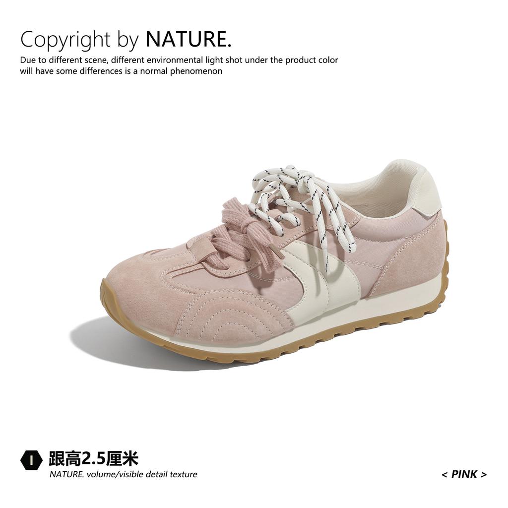 Natural roll new color matching German training shoes women's platform comfortable jogging sports casual shoes versatile waffle Forrest Gump shoes