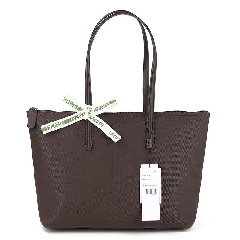 

Crocodile bag large women s handbag large capacity solid color shoulder bag fashion trend commuter tote bag темно-коричневого кольору