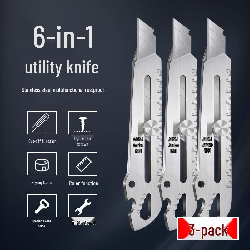 Heavy Duty Stainless Steel Utility Knife - Super Sharp and Thickened All-Metal Paper Cutter