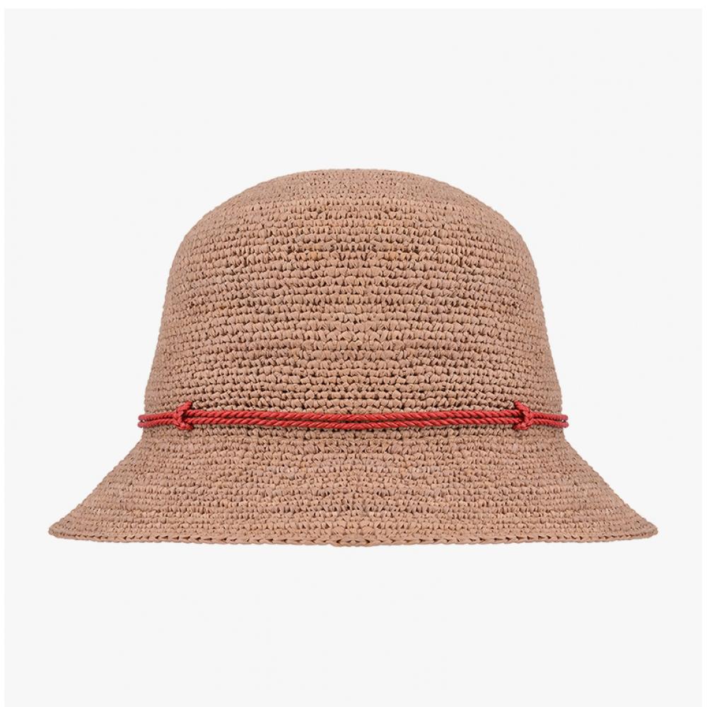 Helen Kaminski Villa 6 Nuga Tropical Metal Logo Cloche Bucket Hat Hat50136