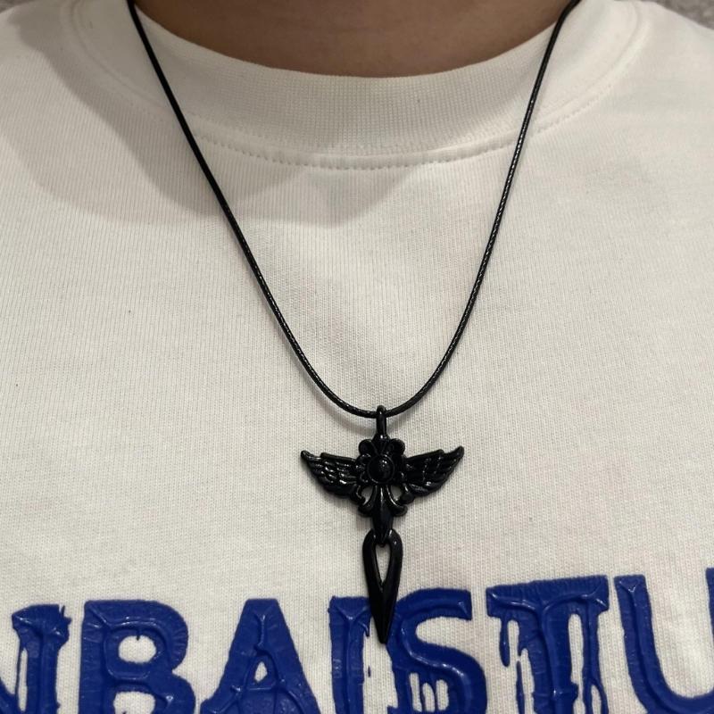 Halloween Cross Moth Charm Clavicle Chain Hip Hop Jewelry for Women Girl Party