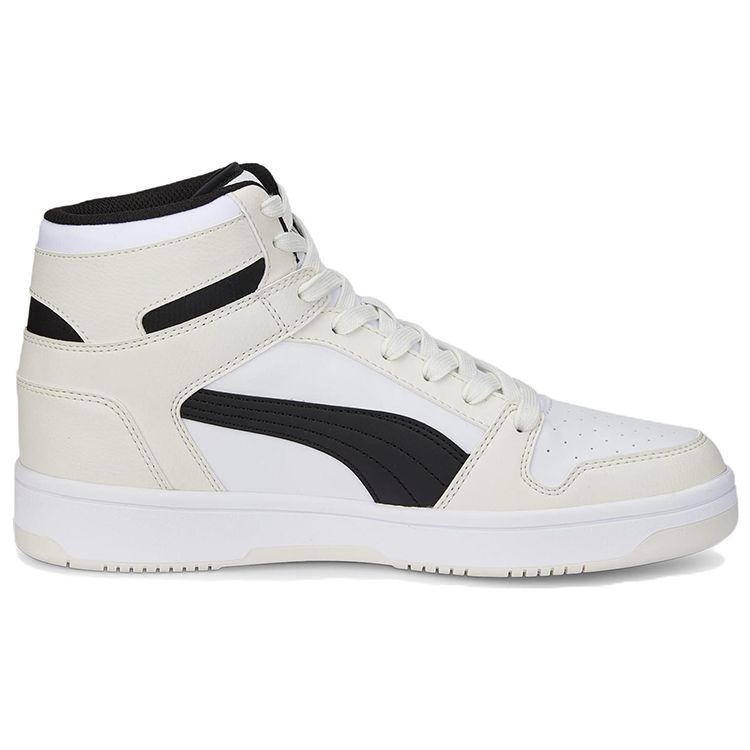 Puma Rebound Layup Leather Mid-Top Retro Basketball Shoes Unisex Sneaker Black White 369573-30