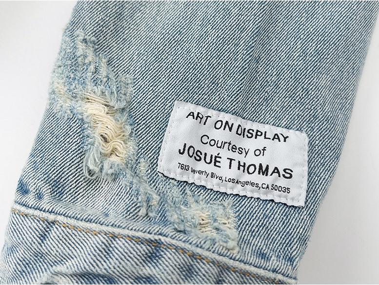 Trendy džínová bunda Gallery Dept v prané modré barvě s vyšívaným logem