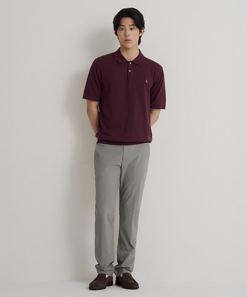 Binpolmen Poly Elastic Waist Standard Fit Pants Khaki