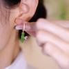 Elegant Women's Zircon Bamboo Leaf Earrings - Versatile and Exquisite Design