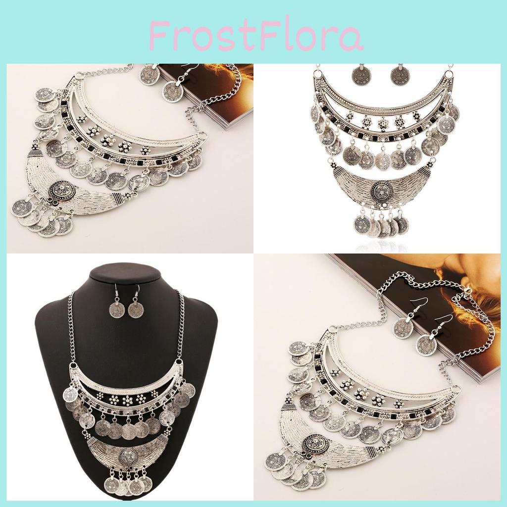Vintage Coins Necklace With Geometric Alloy Pendant For Men And Women
