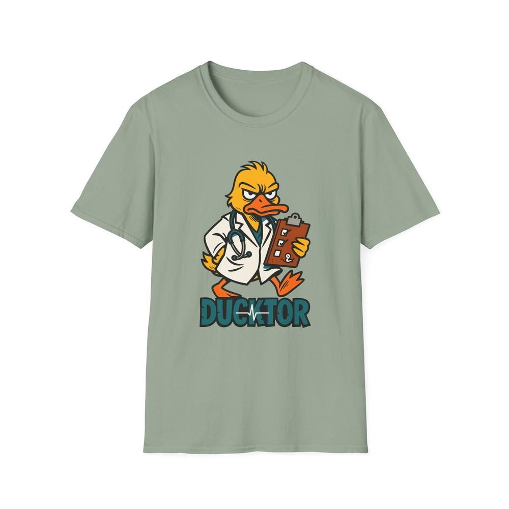 

Unisex Softstyle T-Shirt Comic Duck Doctor Clipboard Funny Cartoon Graphic Tee L