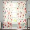 Watercolor Floral Hand Painting Tulle Voile Curtains for Bedroom Living Room Window Curtain Sheer Curtains Organza Drapes