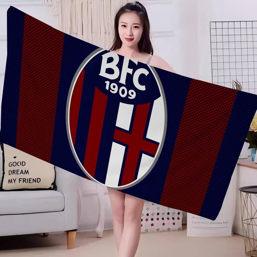 Bologna Football Club 1909 Microfibra Stampata Asciugamano da Spiaggia Alpinismo Yoga Spiaggia Nuoto Corsa Assorbente Morbido Asciugamano