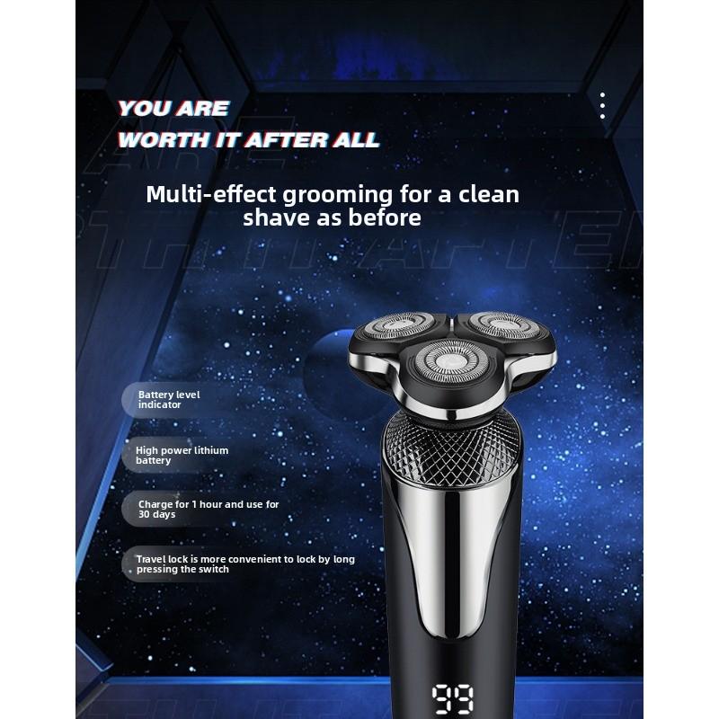 Electric Shaver with Intelligent High-power LCD Display, Rechargeable, Full-body Water-washable Beard Trimmer