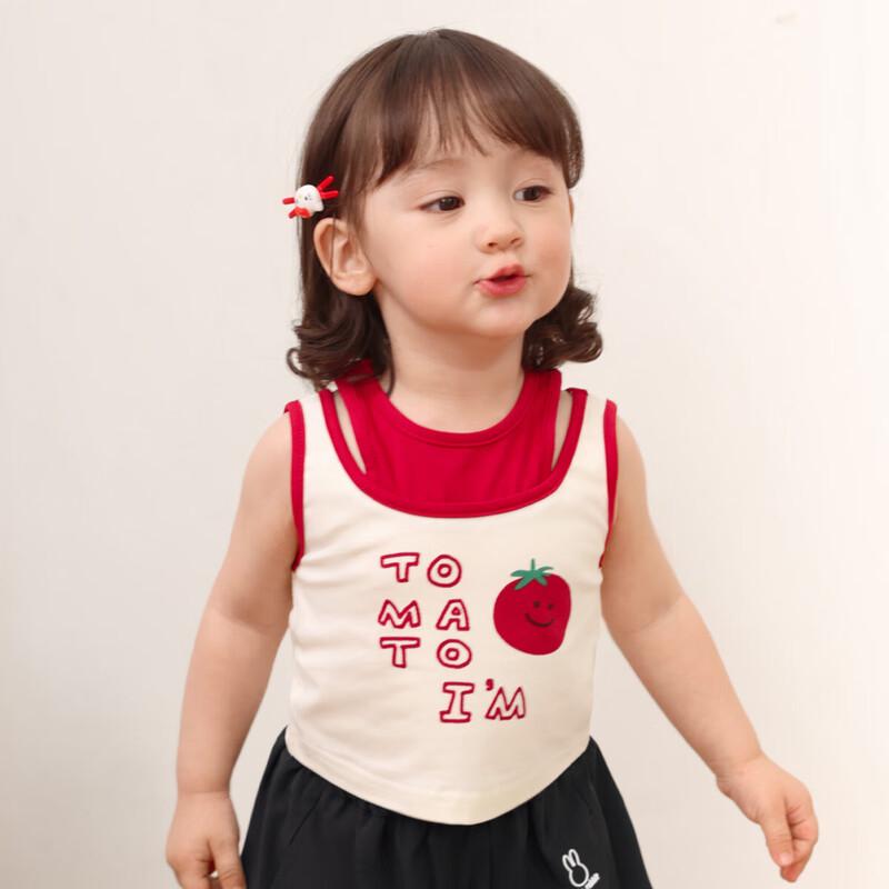 Сладкая майка LUSON для девочек, имитация комплекта из двух предметов 110