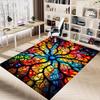 1PC Tree of Life Stained Glass Extra Large Non Slip Floor carpet Office, family, bedroom, Large Area Rug Indoor Rugs, Vibrant Colors