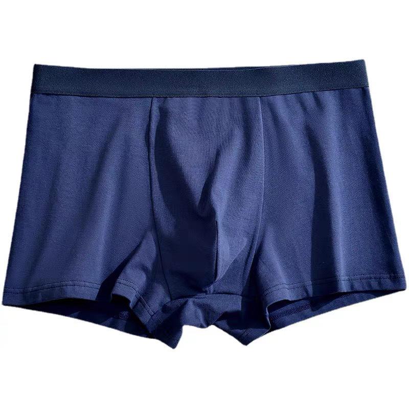 Men's Plus Size Pure Cotton Antibacterial Boxer Briefs - Loose, Breathable, Mid-Waist, Four Corners