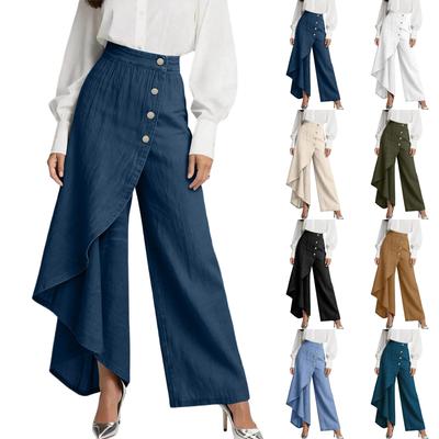 Women's Loose And Casual High-waisted Straight-leg Pants