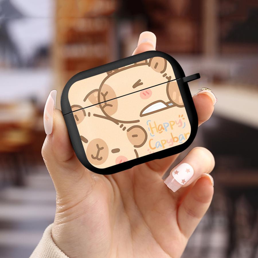 Happy Capybara Case For Airpods 4 Pro3 2 Pro Pro2 1 3 Earphone Cases Cover