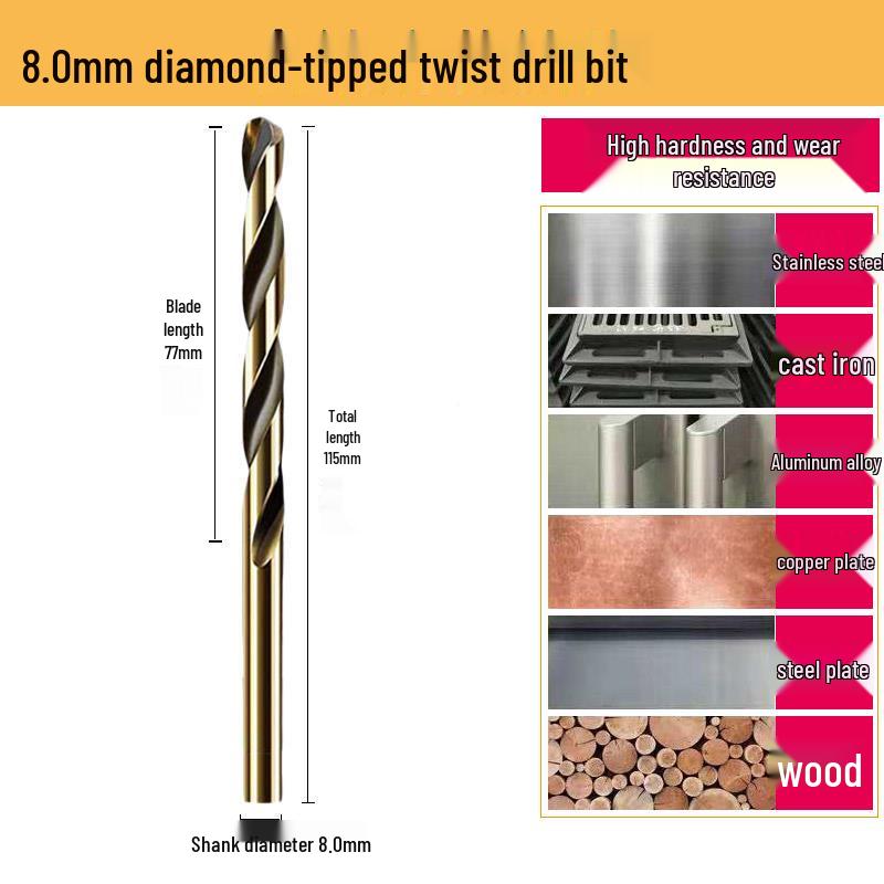 High-Strength Cobalt Stainless Steel Twist Drill Bit with Straight Shank