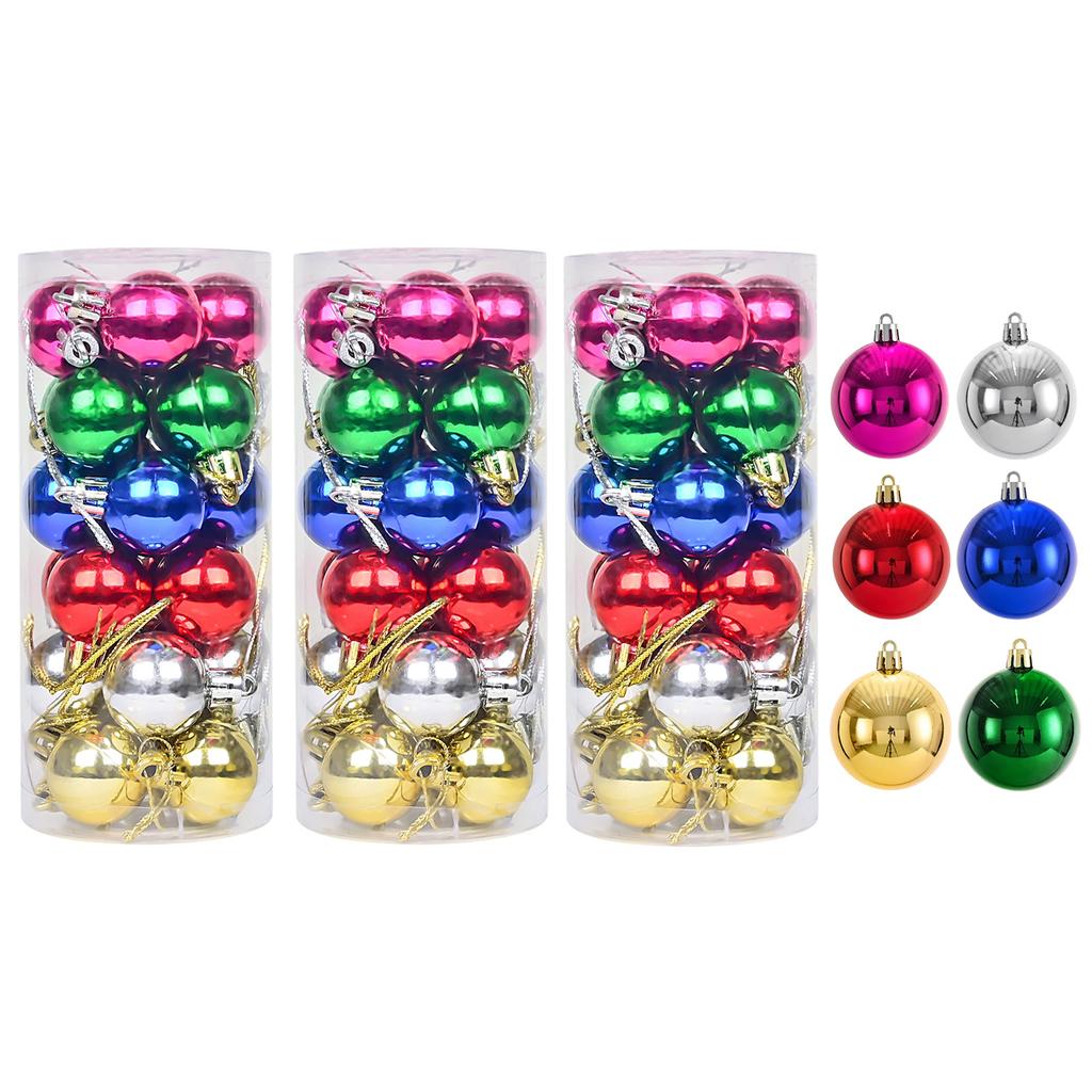 72PCS/SET Christmas Decoration 3CM Balls Hanging Christmas Tree Pendants Ornaments for Home Party Decor New Year Gift Accessory