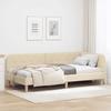 Corner Bed Frame Cream 90 X 200 Cm Fabric