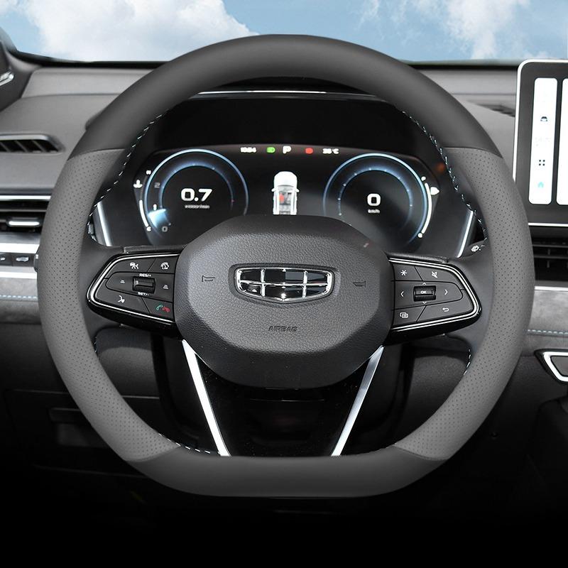For Geely Emgrand 2019-2026 Car Steering Wheel Cover Napa Leather Ultra-thin Anti Slip Car Handle Covers Interior Accessories