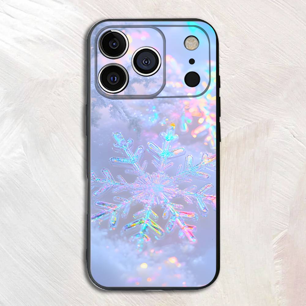 Beautiful Snowflake Silicone Soft Phone Case For iPhone17 16 15 14 13 12 11 Pro Max Plus X XR SE Cover