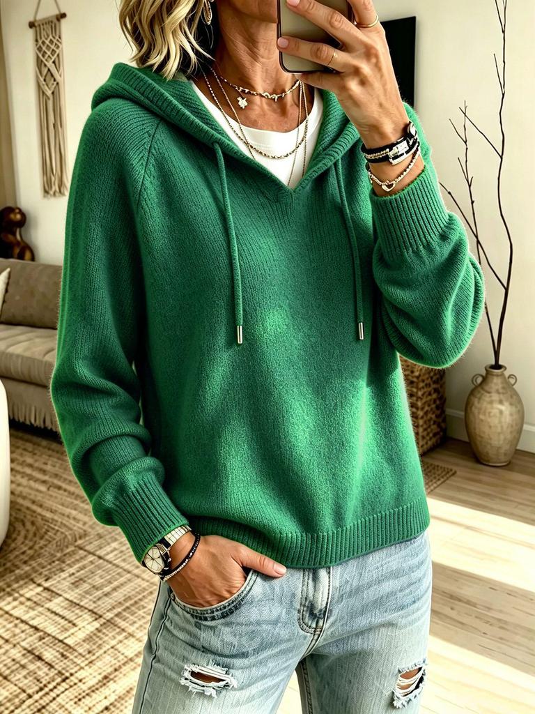 Hooded Warm Sweater - Casual Spring/Autumn, European & American Style, Popular Now in Stock