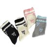 Ladies Spring and Summer New Style Bow Lace Breathable Wicker Cotton Socks