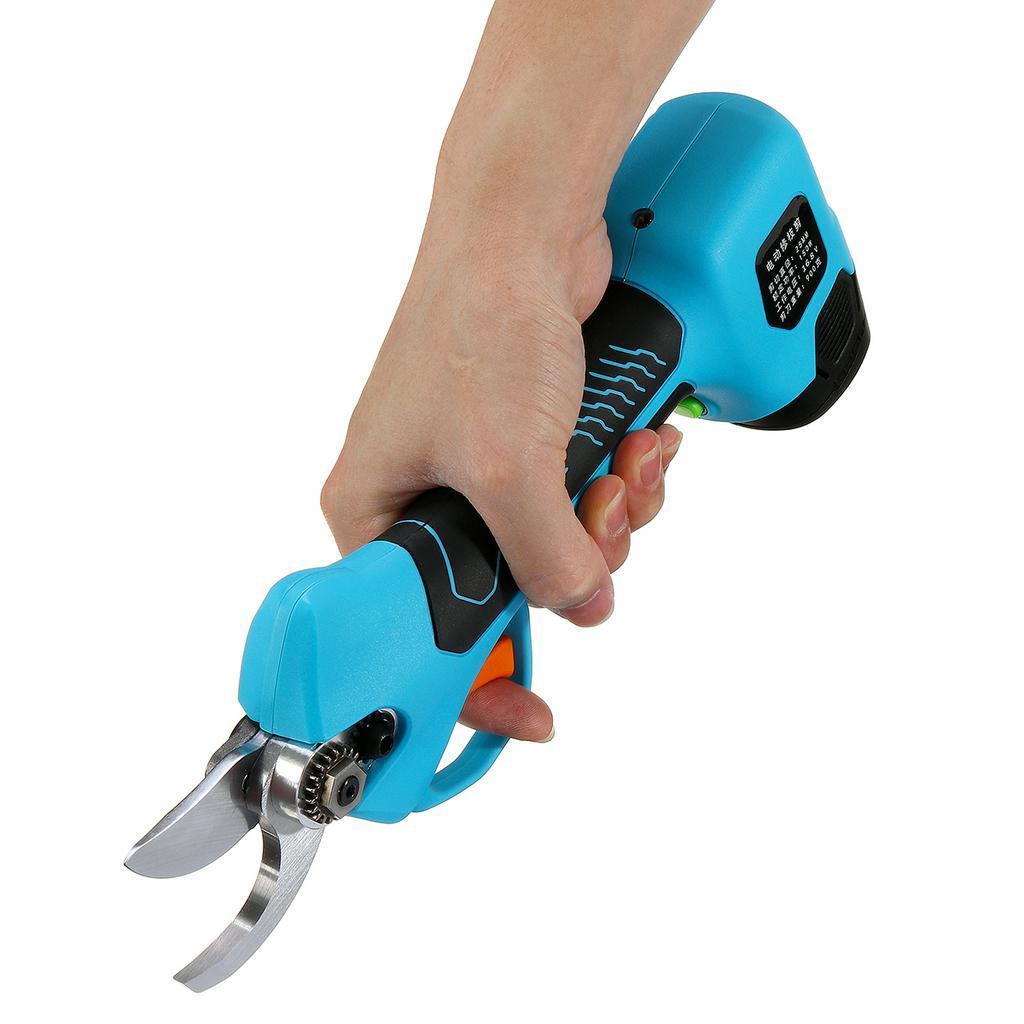 500W 16.8V Rechargeable Electric Pruning Scissors Pruning Shears Garden Pruner Secateur Branch Cutter Cutting Tool w/ 2x Battery