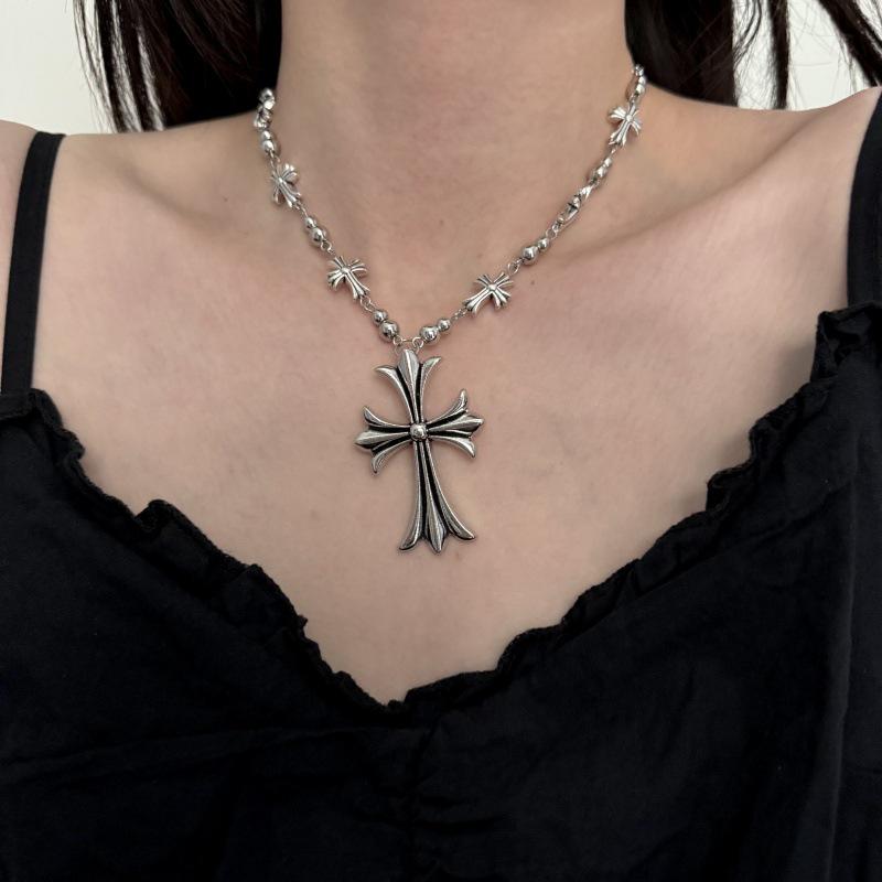Unisex Minimalist Cross Pendant Necklace, Personalized Choker, High-End Clavicle Chain In Ins Style