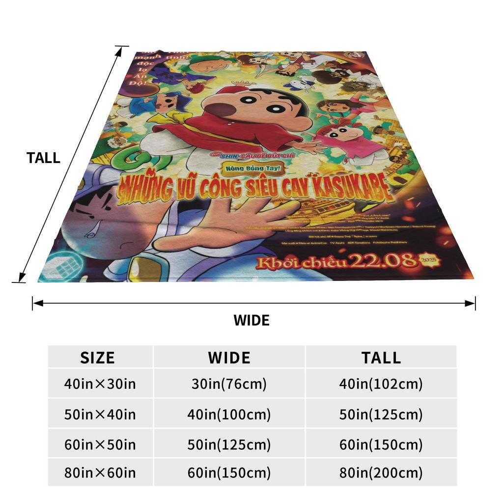 Crayons Shin-chans 2025 Funny Cartoon Flannel Blankets Winter Soft Throw Blanket for Boy Girl Home Decor Bedspread Bed Cover
