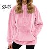 Warm Pullover with Kangaroo Pocket Women Pet Pouch Hoodie, Oversized Fuzzy Hooded Sweatshirt Hoodie Pouch, Dog Cat Carrying Top for Fall Winter