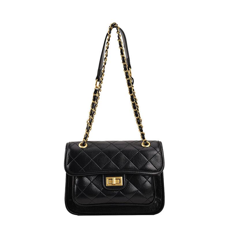 IELGY Ladies Tote Bag All-Match Fashion Large-Capacity Diamond Chain Commuter Casual Wandering Bag