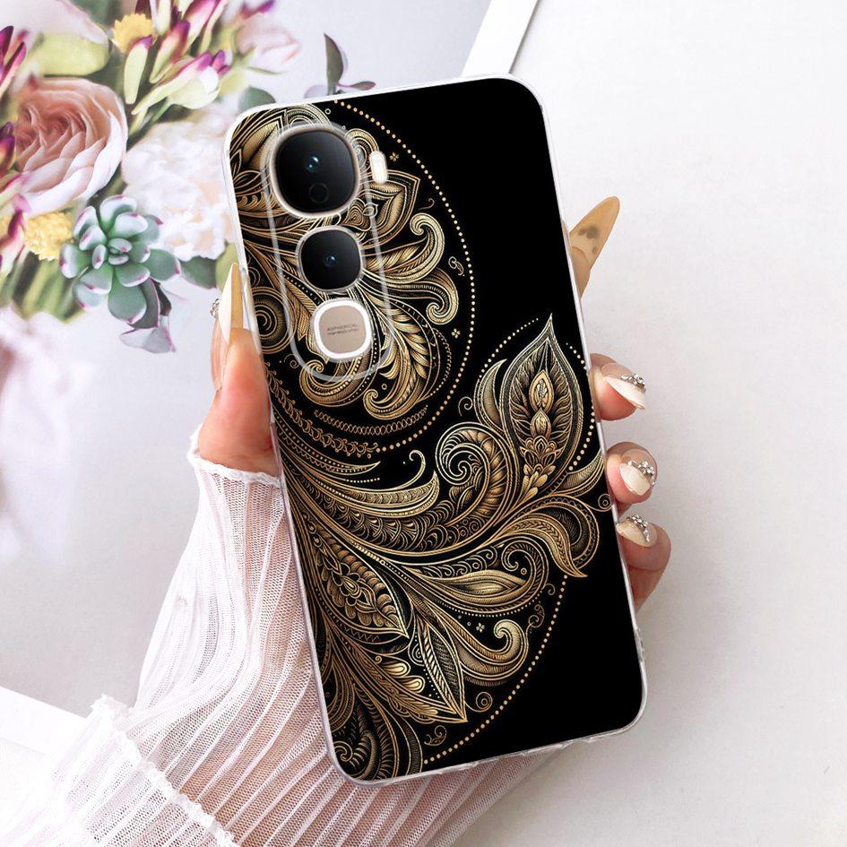 For Vivo Y400 5G Case V2506 New Fashion Flower Cover Transparent Silicone Slim Soft Phone Cover For Vivo Y400 Pro Y400Pro Bumper