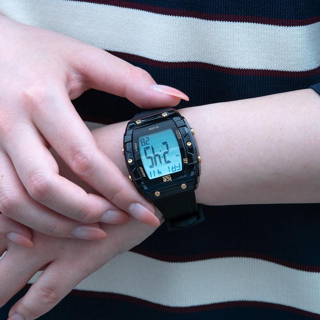 Autoryzowany Dystrybutor Zegarek na Rękę dla Mężczyzn i Model ICE Digit Czarny i Mały Wyświetlacz Dnia i Daty [ICE-WATCH] Ice-Watch Unisex w Kształcie Tonneau, 024564,