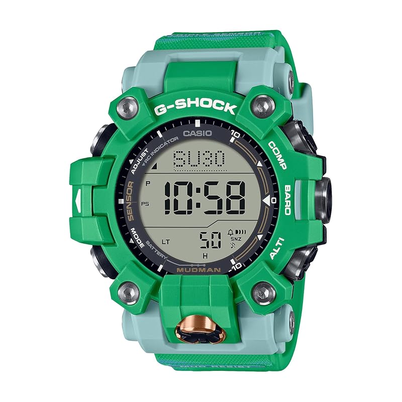 

[Casio] watch G-Shock []MUDMAN Love Sea and The Earth EARTHWATCH collaboration model radio solar Adopts biomass plastic GW-9500KJ-3JR men s green