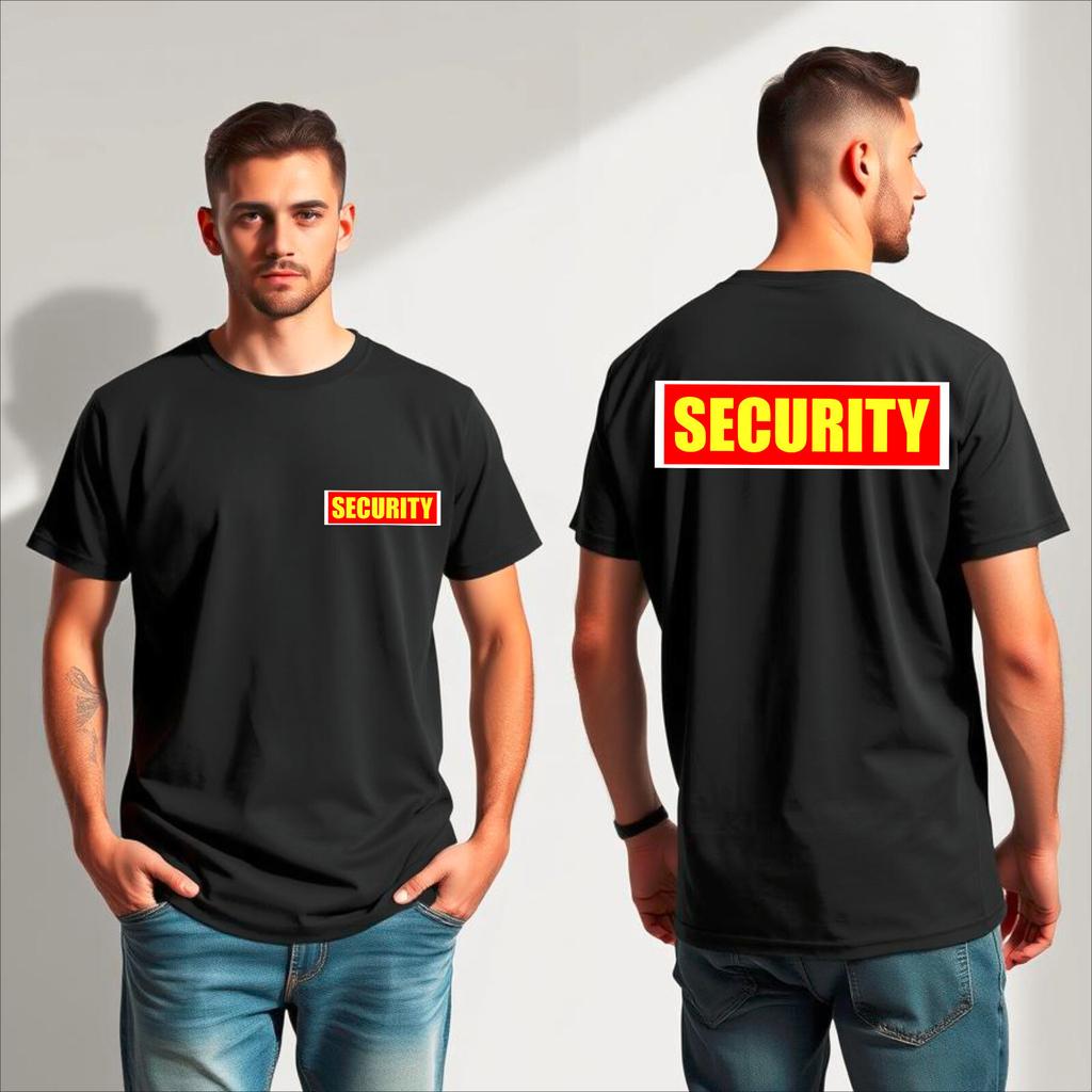 Security T-Shirt Security Bodyguard Doorman Uniform Bouncer Workwear Unisex Tee