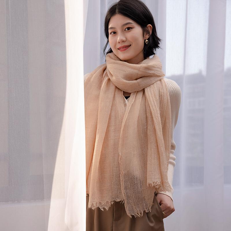 Thin Wool Scarf Women's 2025 Autumn and Winter New Solid Color Scarf Fashion Warm Decorative Shawl Scarf