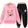 Kinder Anzug Hoodies Oberteil+Hose Mädchen pink Junge schwarz Alter 3-12 Jacke Freizeit Kleinkind Sweatshirt Anime Spy X Family Kleidung