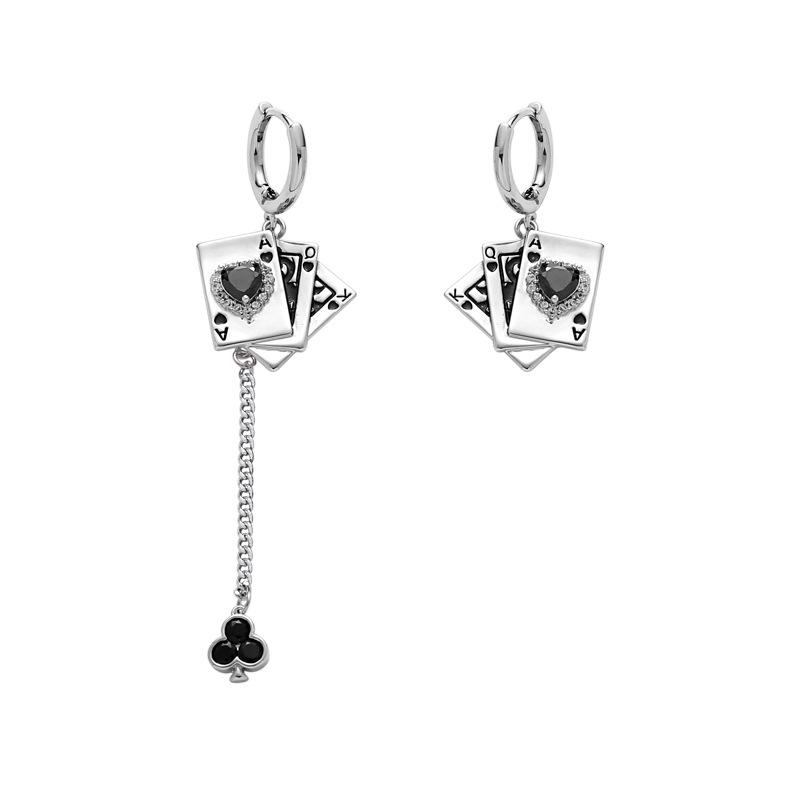 2023 High-End Playing Card Tassel Earrings: Elegant Niche Design for Women
