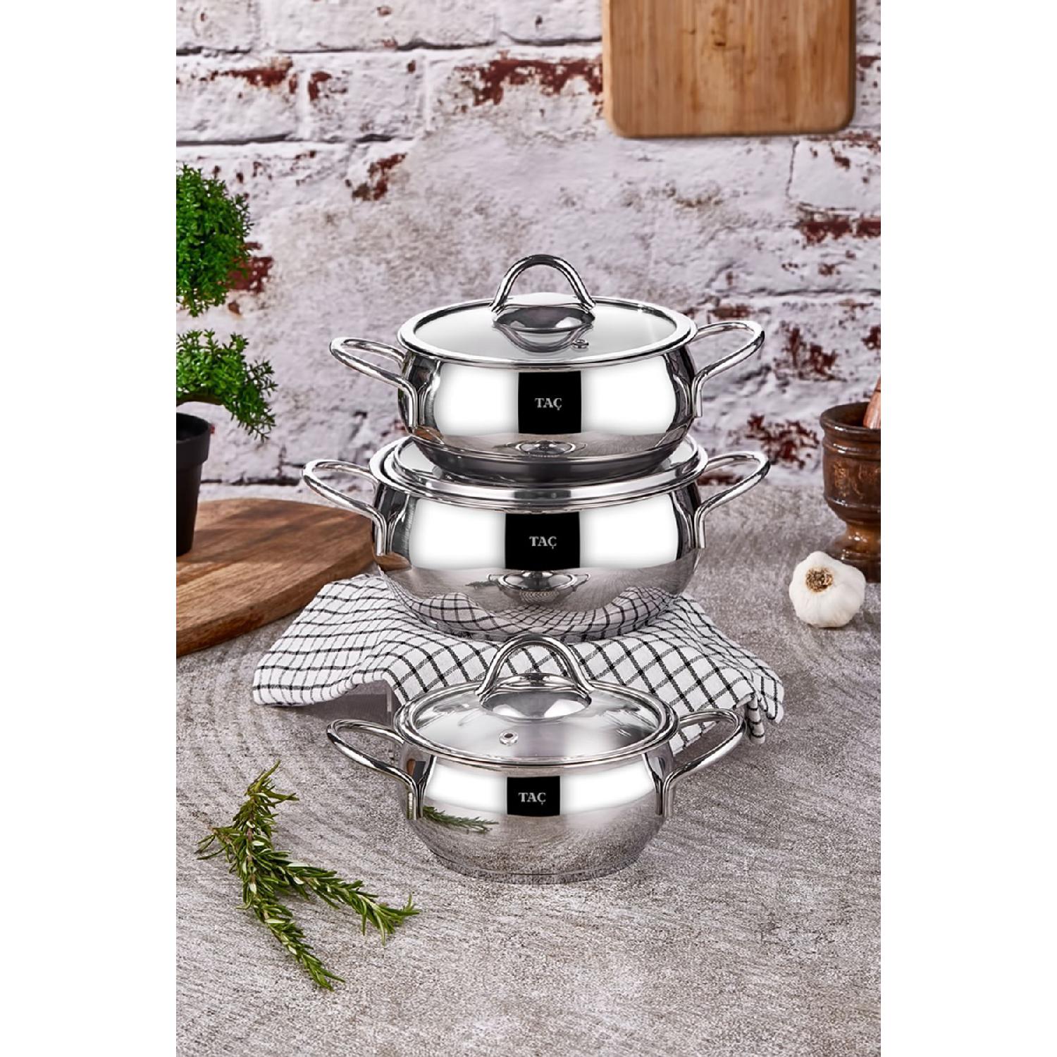 

Набор стальной посуды Vitali, 6 предметов, серебристый цвет серебряный