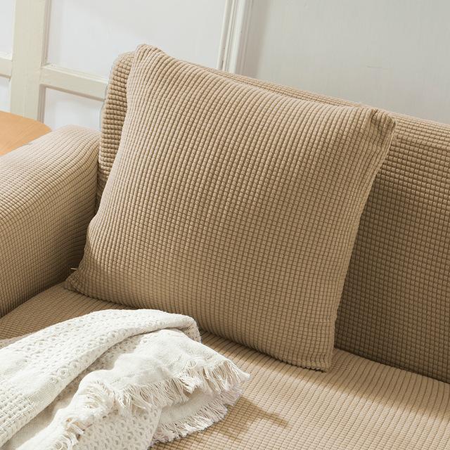 New Design Colors Thick Polar Fleece Sofa Protective Cover Jacquard Solid Printed Pillowcase Cover For Soft Cushion 45x45cm