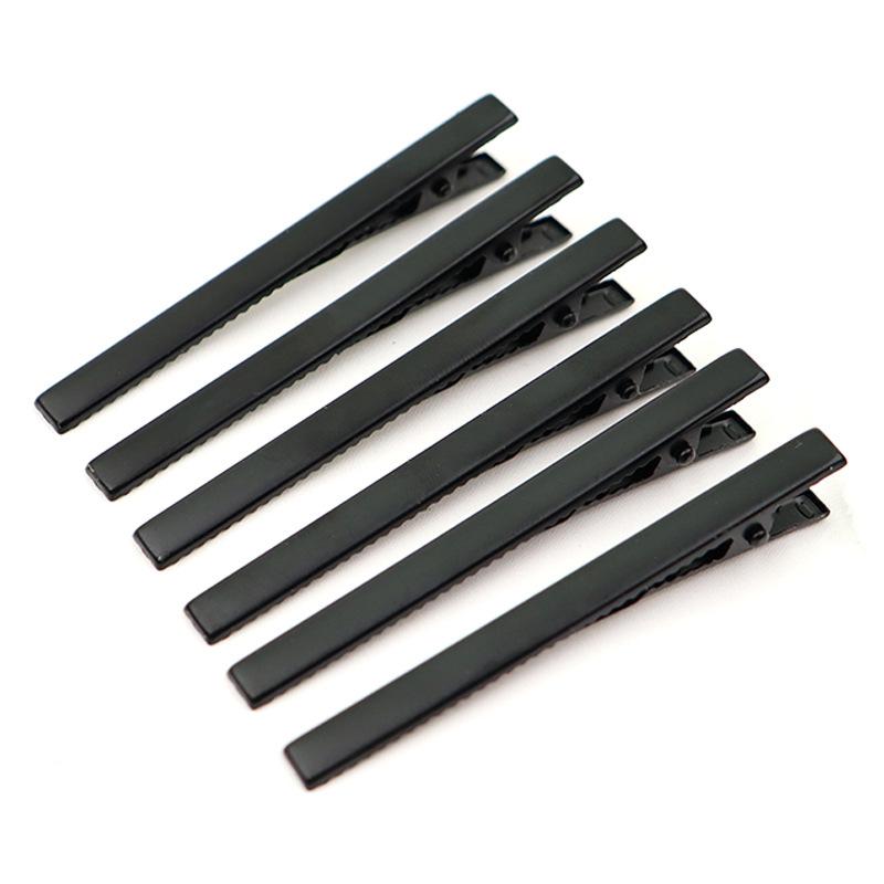 Handcrafted Duckbill Clips with A Fringe and Black One-line Hair Clips As Accessories