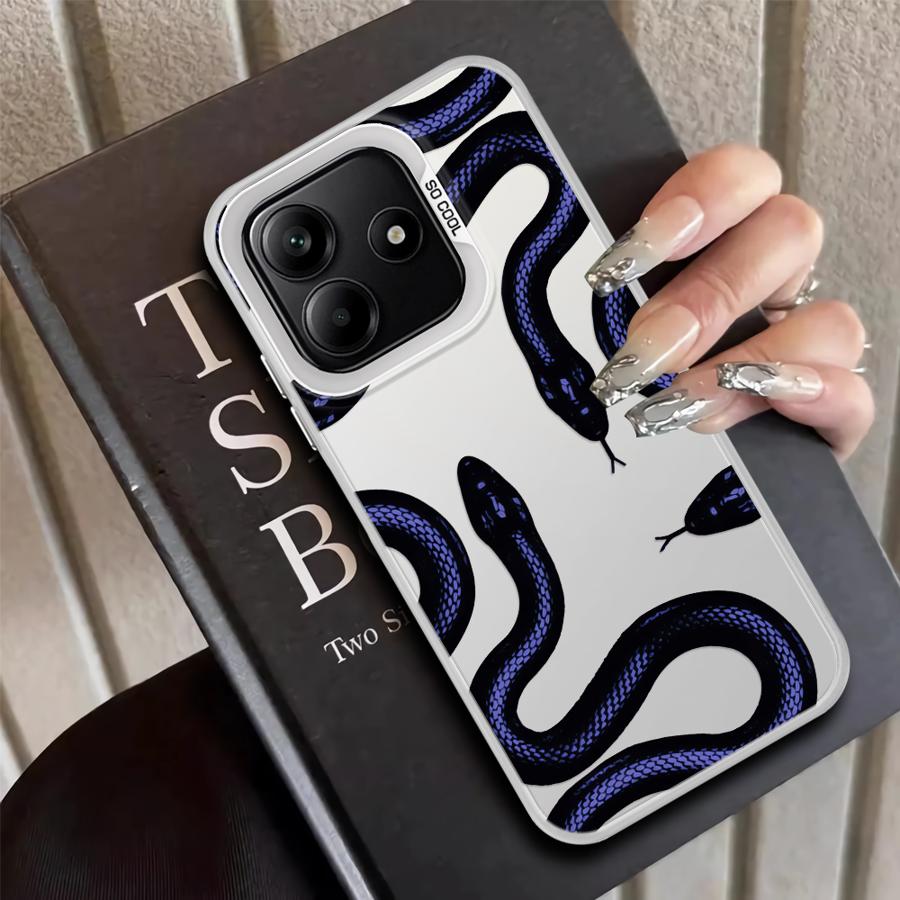 

Back Phone Cover Case for Xiaomi Poco C51 X3 Pro F4 X5 C50 X3 NFC F3 GT Metal Snake Poco C51