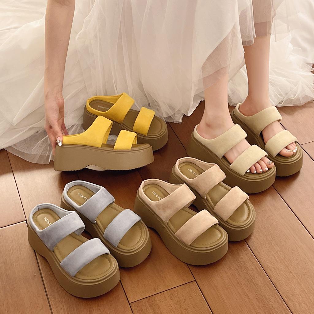 Sandali Estivi Chunky da Donna Moda Casual Zeppa Spessa Design con Tacco Scarpe da Donna Comode per Esterni Sandali da Spiaggia