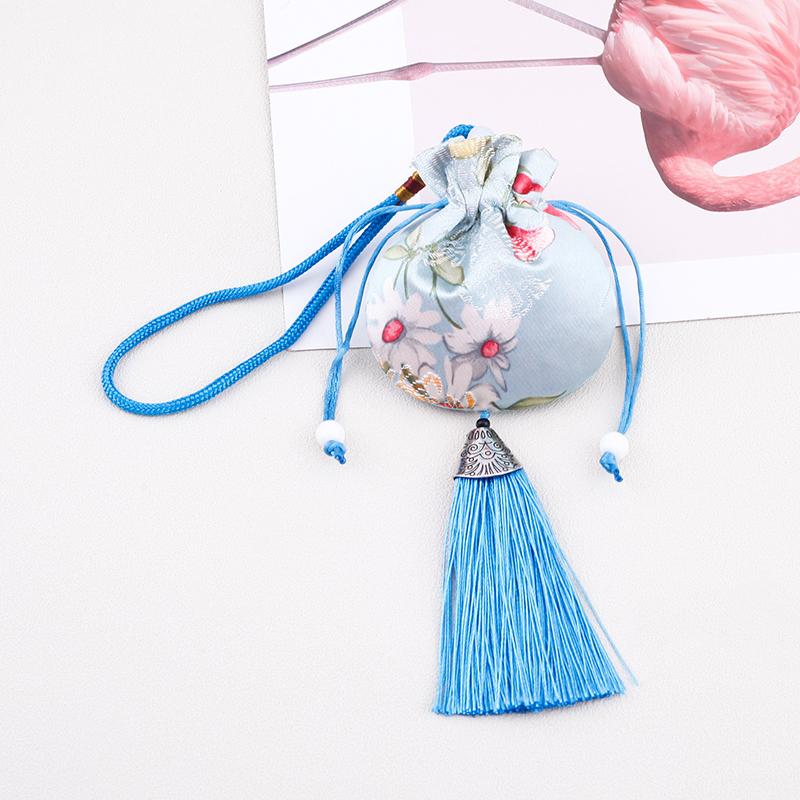 Čínský hedvábný styl brokátu vyšívaná taška výšivka sáček látkové pouzdra střapcový přívěsek stahovací šňůrkou taška na šperky dárkové tašky