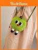 Apple Knitted Mini Crossbody Bag With Drawstring Closure For Kids And Teens