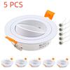 5 Pcs LED Downlight Frame with GU10 Lamp Base Ceiling Lights Recessed Lamp Spot Light for Living Room Indoor Light